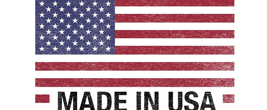 Made In USA Flag  Barcode On White